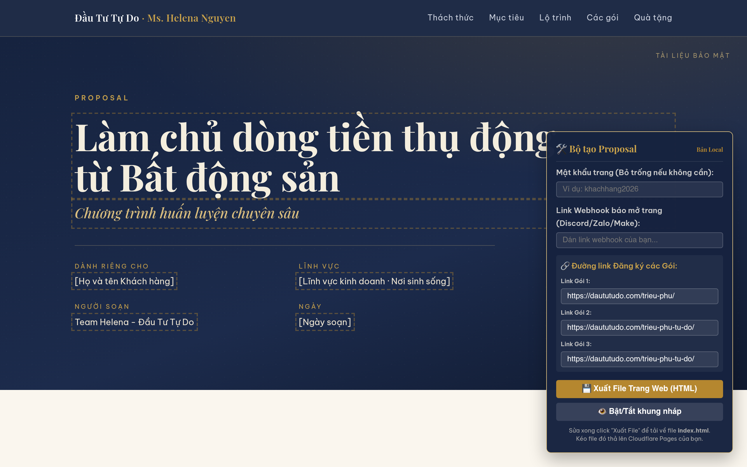 Giao diện Builder